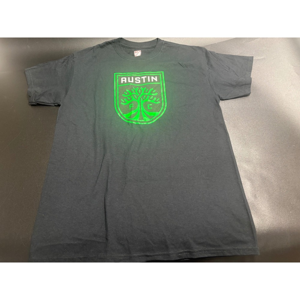 Austin MLS FC Soccer T-Shirt Men's Black & Neon Green Size Medium NEW